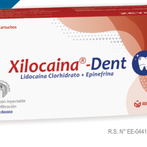 XILOCAINA - DENT ( ex LIDO-DENT) / LIDOCAINA CLORHIDRATO + EPINEFRINA 2 % 1:80000 x CAJA