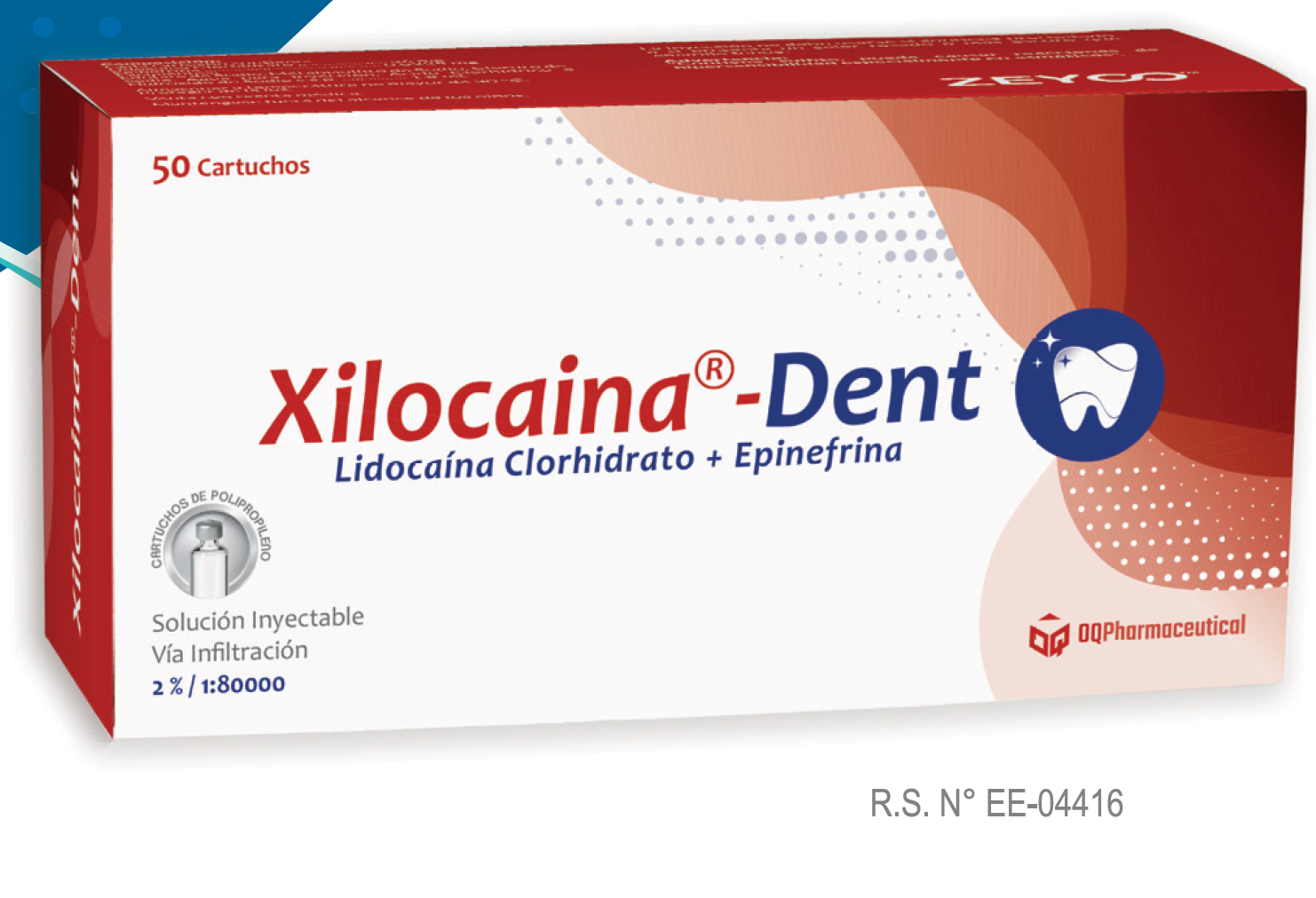 XILOCAINA - DENT ( ex LIDO-DENT) / LIDOCAINA CLORHIDRATO + EPINEFRINA 2 % 1:80000 x CAJA
