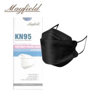 MASCARILLA KN95 FISH SHAPE NEGRA MAYFIELD X 20 UNIDADES