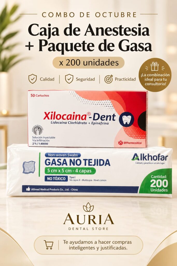 ANESTESIA DENTAL- XILOCAINA DENT x CAJA + 01 PAQUETE DE GASA