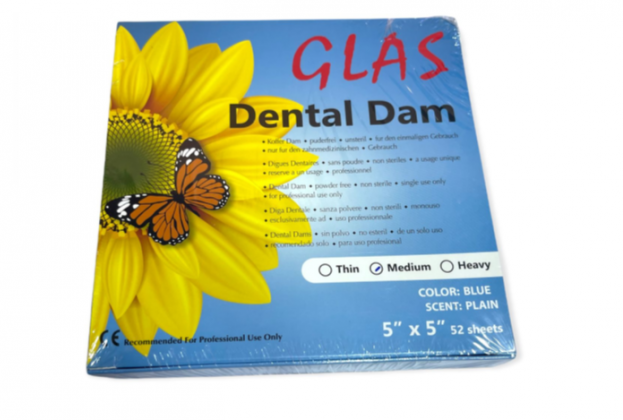 CAJA DIQUE DE GOMA SANCTUARY HEALTH 5X5 MEDIUM X 52 UNIDADES